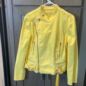 Ralph Lauren Moto Yellow Zipper Waist Buckle Jacket